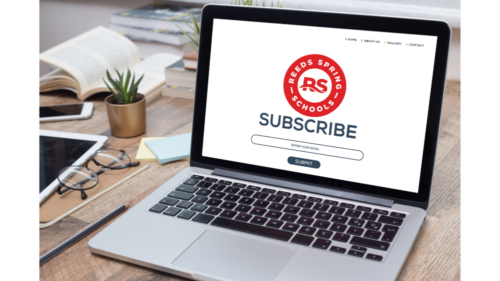 rs newsletter on laptop screen