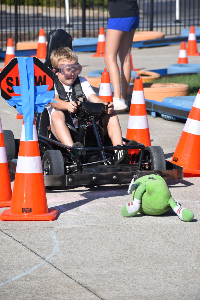 hitting the stuffed animal