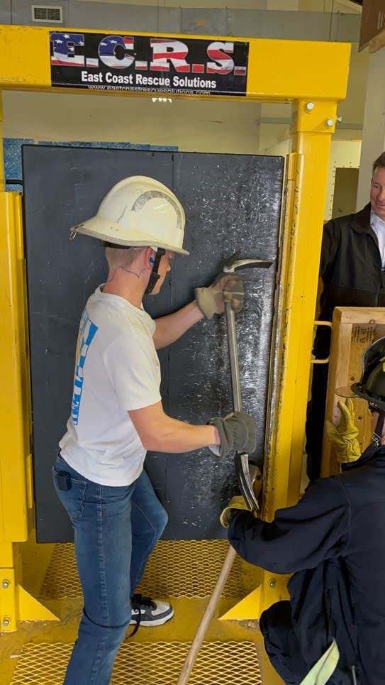 opening door with pry bar