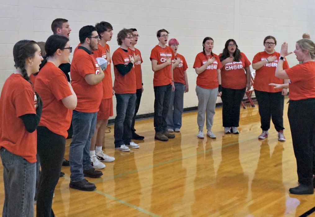 choir singing national anthem