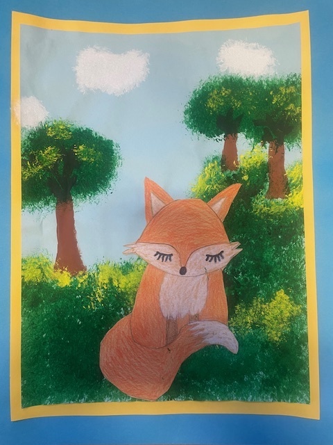 student drawing of fox