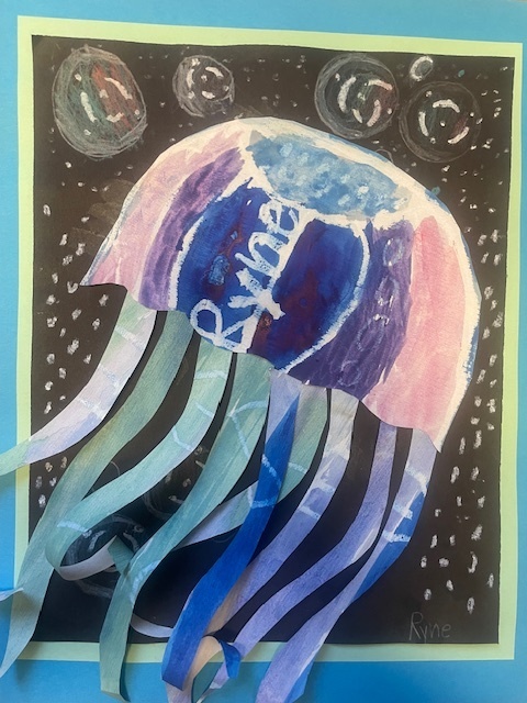 student drawing of squid