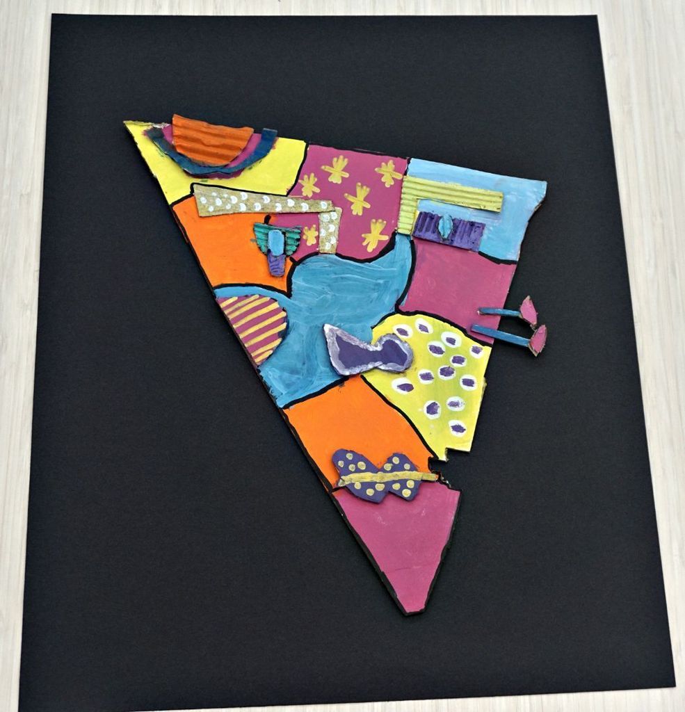 student drawing of abstract face