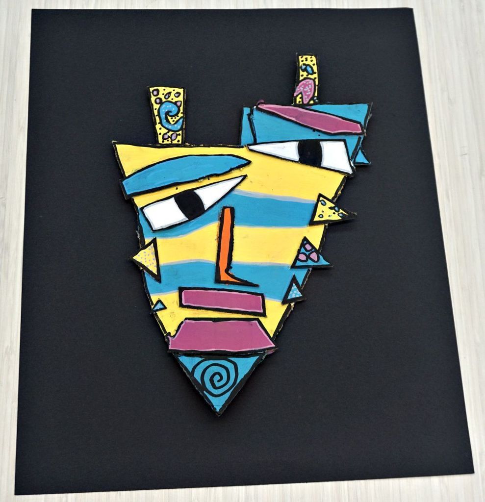 student drawing of abstract face