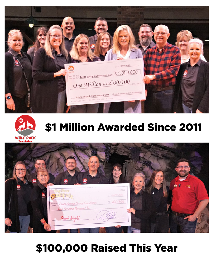 Board members hold giant check for one million dollars.