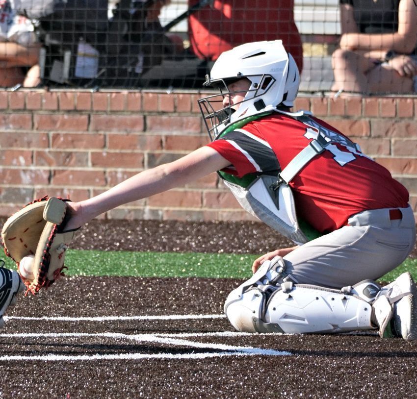 catcher receiving pitch