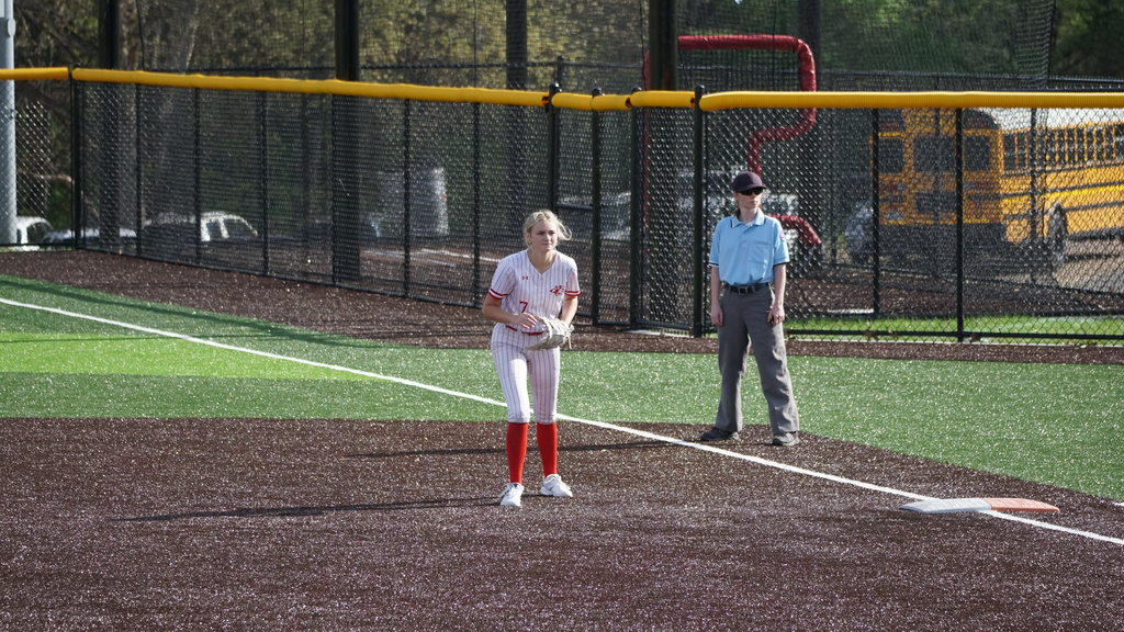 Brynlee Johnson at first base