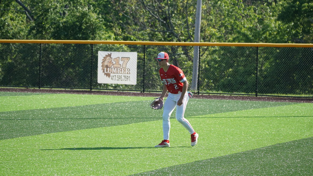 right fielder getting ready for pitch