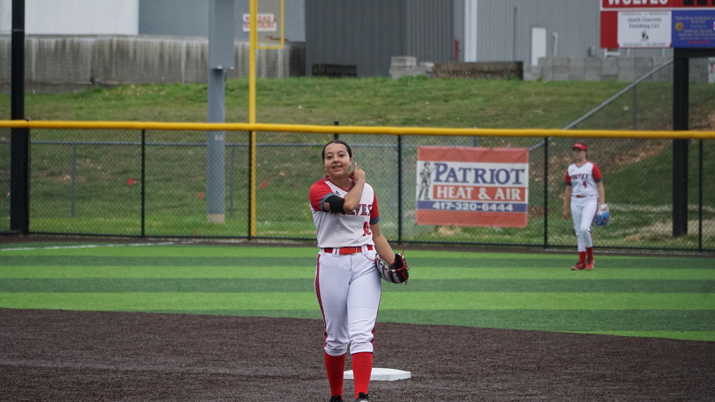 Lily Engish playing 2nd base