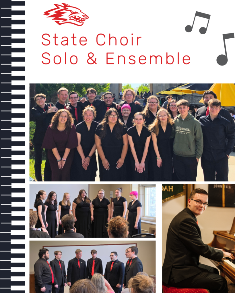 collage of choir singers performing at state