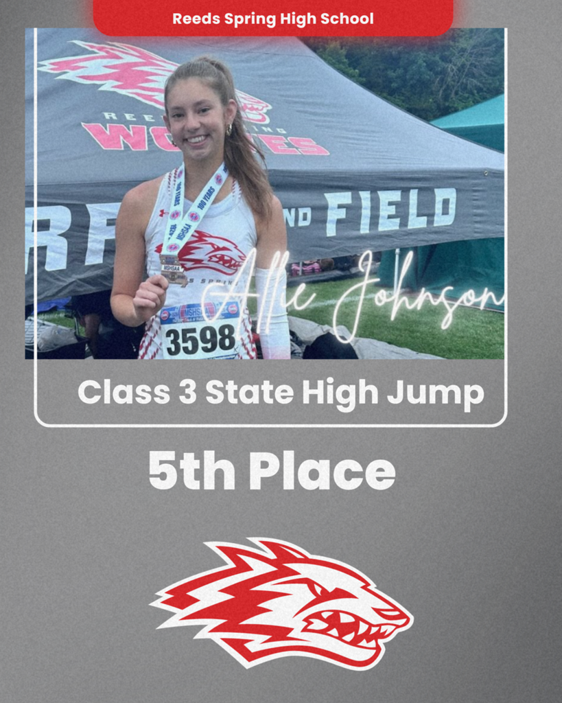 Allie Johnson with medal around her neck