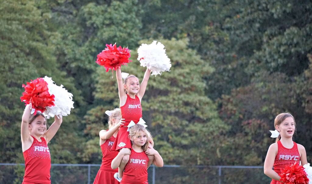 youth cheerleaders performing
