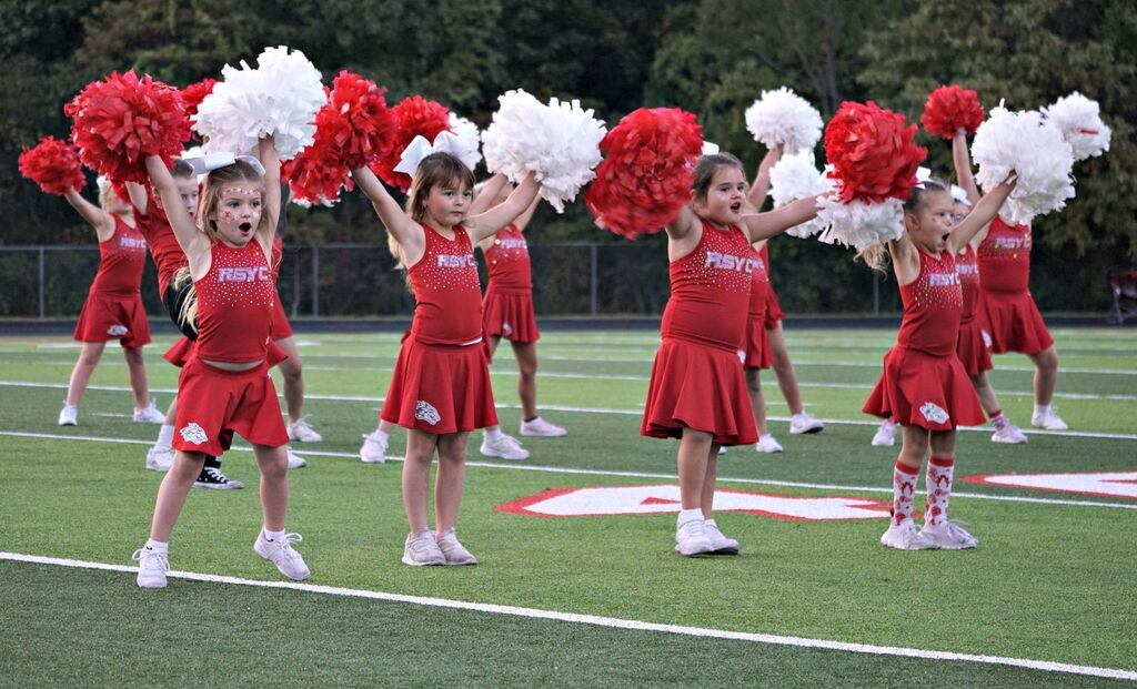 youth cheerleaders performing
