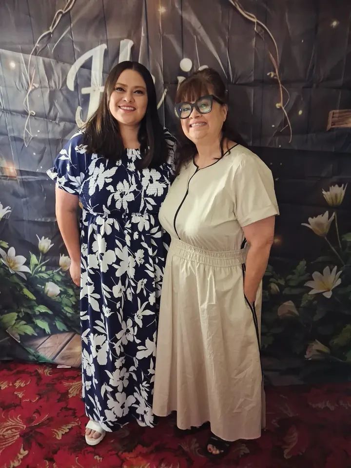 Meleah Bustos with her mom
