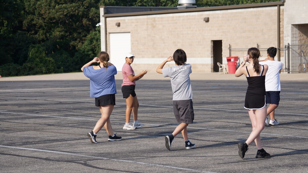 Band members marching