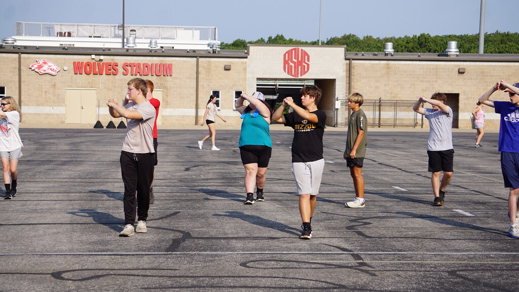 Band members marching