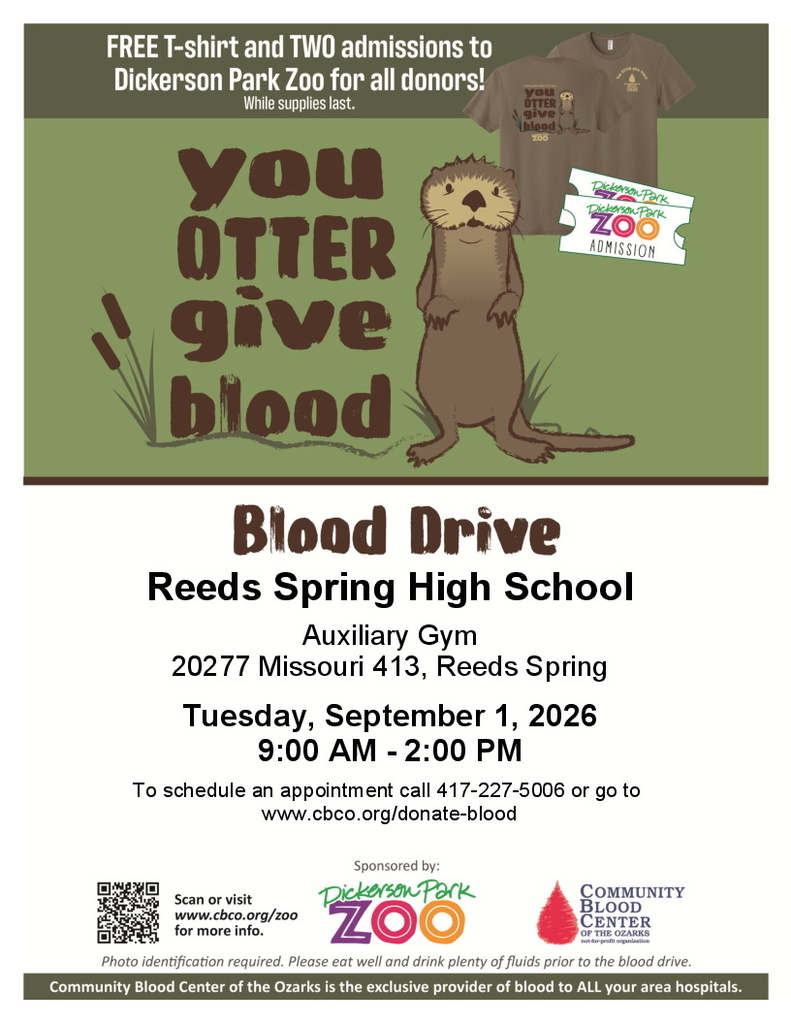 An otther with the words You Otter Give Blood