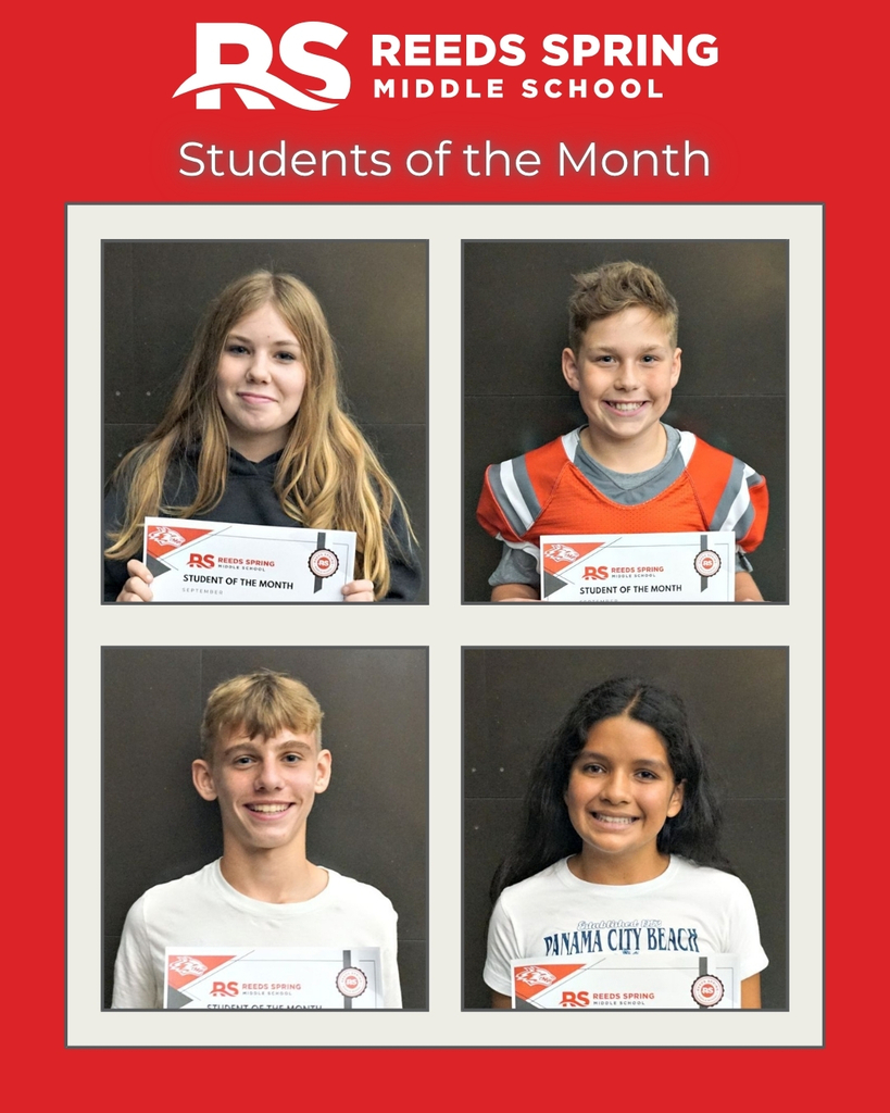 Lauren, Colter, Will, and Heydi holding certificates for Student of the Month.