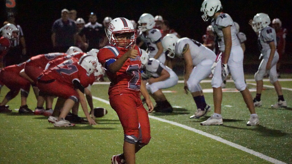 Wide receiver gives a thumbs up.