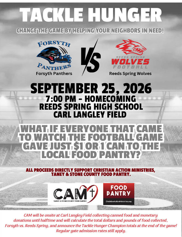 Tackle Hunger Food Drive flyer