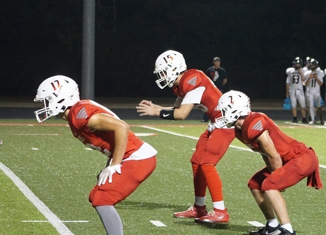 Nate Waters prepares for the snap
