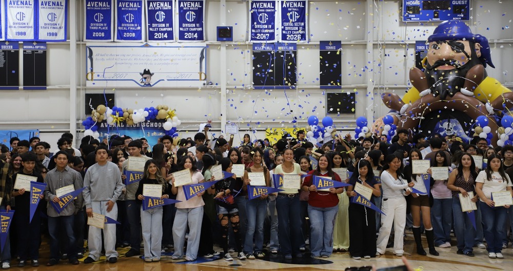 AHS Honor Roll Rally 2026 various students with certificates