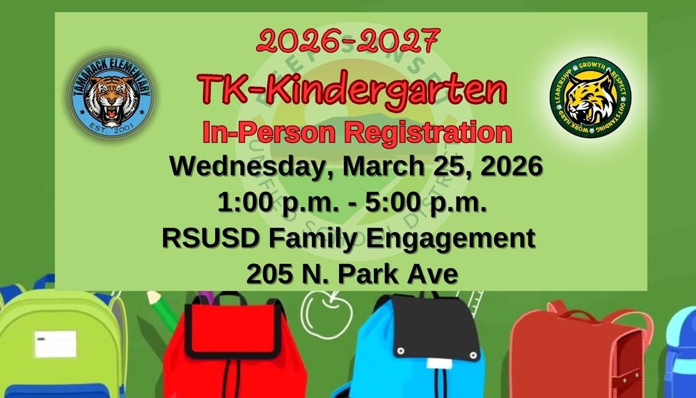 RSUSD Family Engagement Center TK-Kinder Registration banner