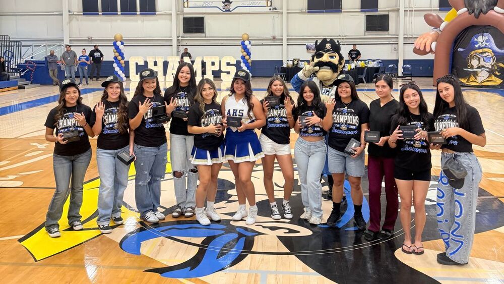 AHS softball players recognition with Coach Julie