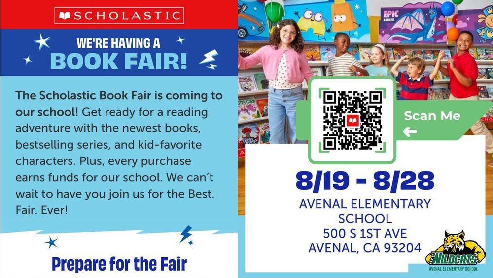 Scholastic AES Book Fair announcement