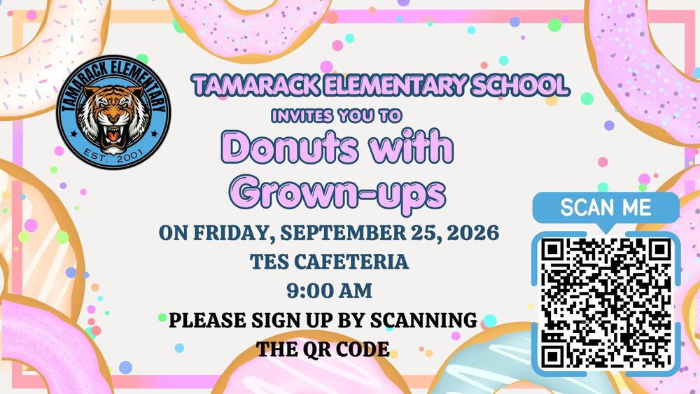 tes donuts with grown-ups banner