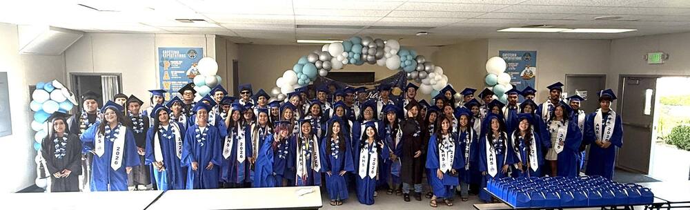 AHS Senior walk students at TES