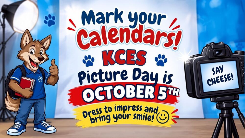 Picture Day with KCES Coyote Banner