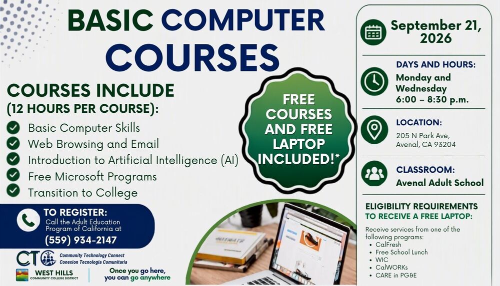 WHC Basic Computer Course flyer