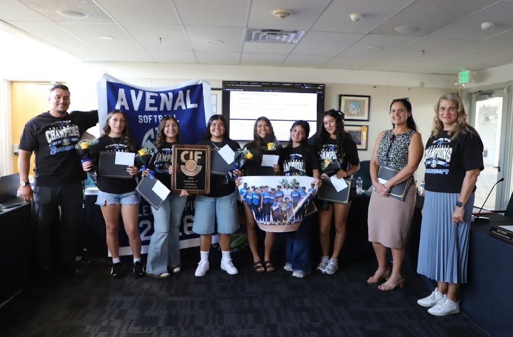 RSUSD board recognition of AHS softball team with administration
