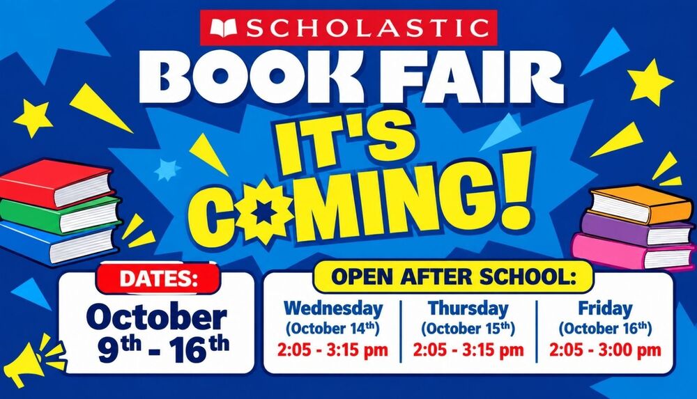Book Fair It's Coming flyer