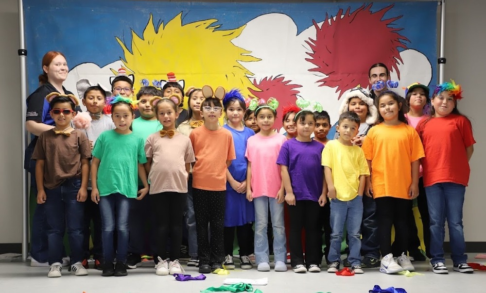 TES students on stage after performance