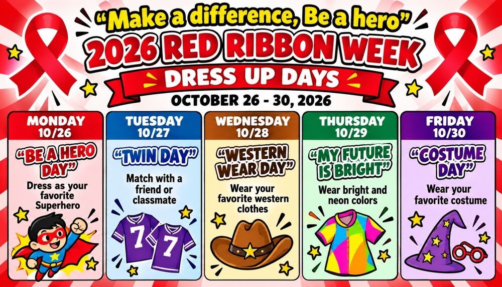 KCES Red Ribbon Week - Dress Up days banner