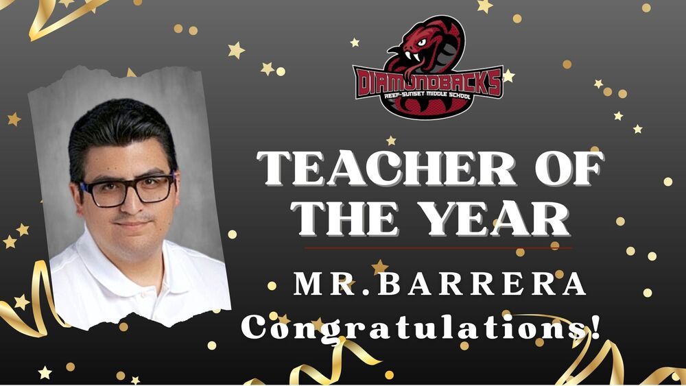 Teacher of the year recognition banner