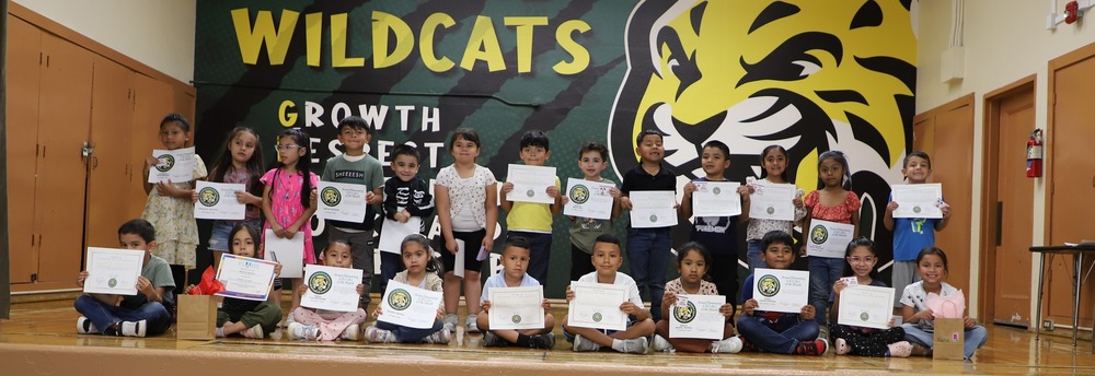 AES Student of the Month TK - 1st Graders on stage