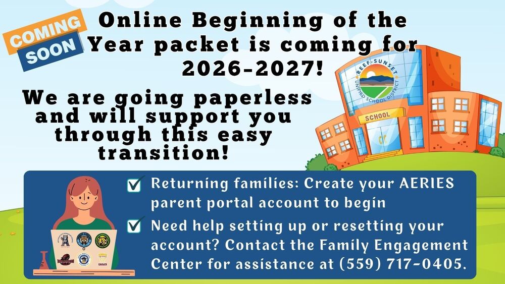 Online Beginning of the year packet flyer
