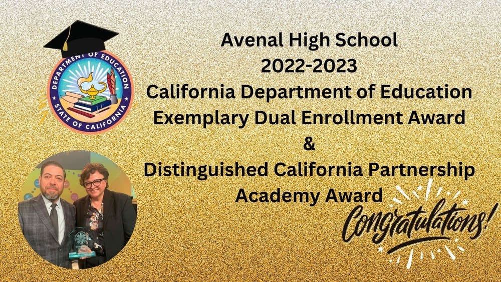 Congratulations Avenal High School! ReefSunset Unified School District