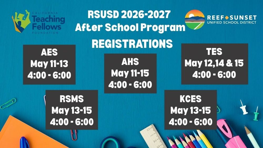 RSUSD After school program regsitration banner