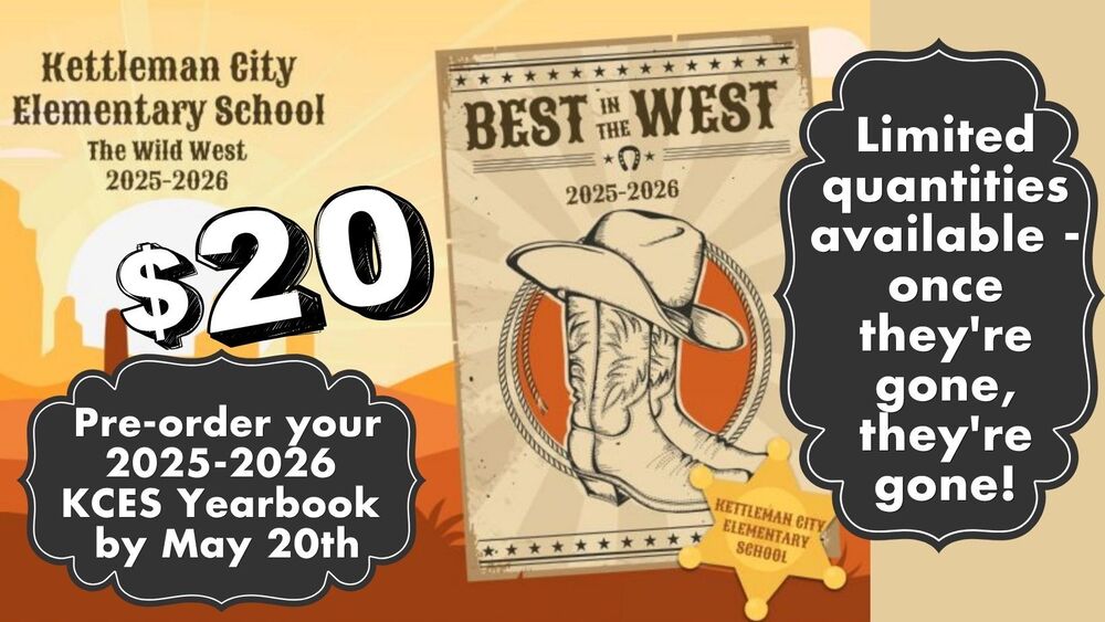 KCES yearbook sale banner