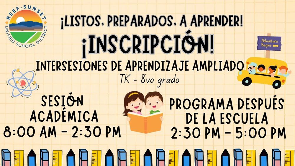 Inscripción para TK y Kindergarten HOY!!