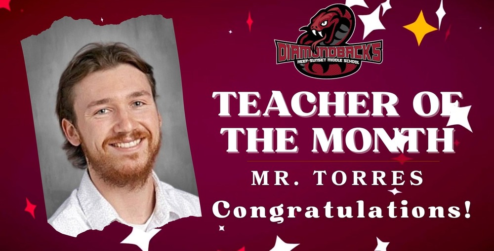 Mr. Torres pic teacher of the month banner