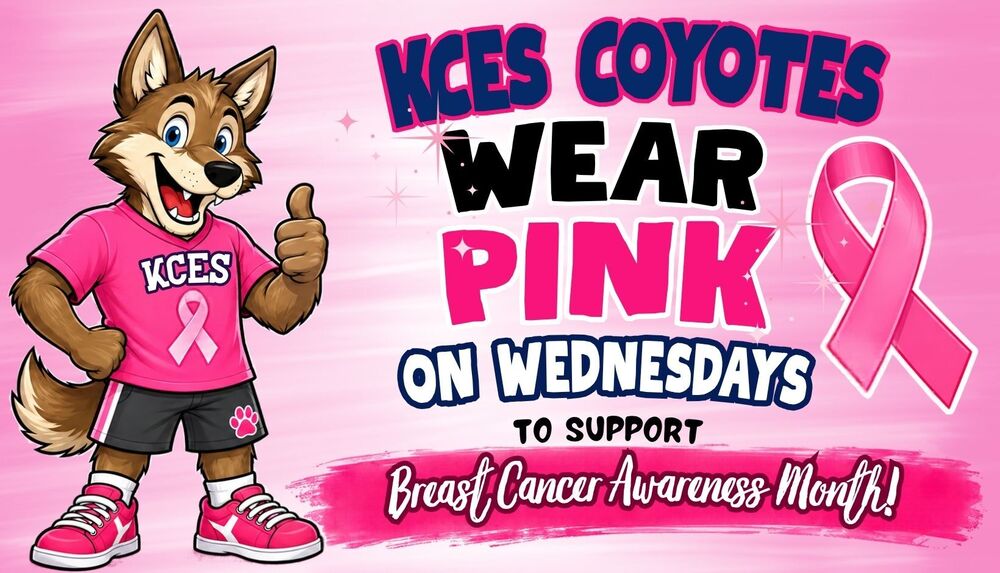 KCES Coyotes Wear Pink Wednesdays banner