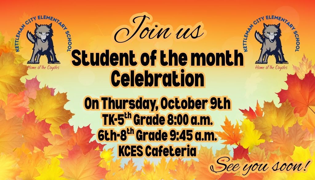 student of month announcement