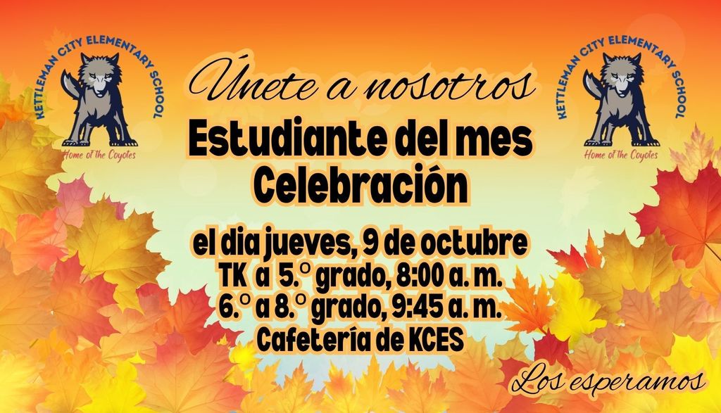 spanish announemnet of student of the month
