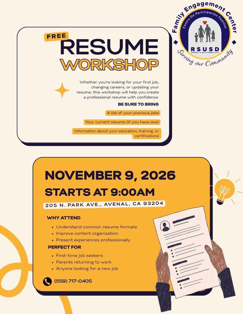 Resume Workshop flyer