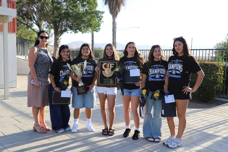 AHS softball  players recognition with Coach Julie